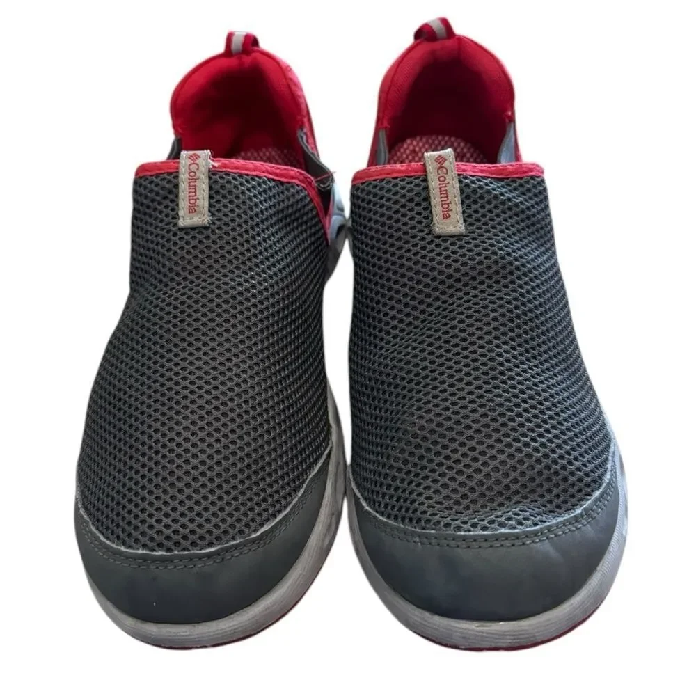 Columbia Moccaswim Water Sneakers BC1092-053 Low Top Slip On Gray Red Youth 6